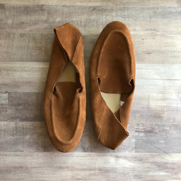 A New Day Camel Leather Moccasin Style Loafers - Picture 2 of 7